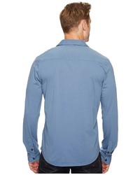 Mod-o-doc Summerland Knit Long Sleeve Jersey Button Front Shirt Long Sleeve Button Up