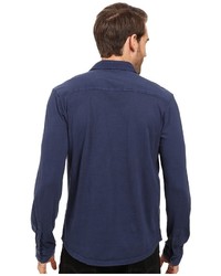 Mod-o-doc Summerland Knit Long Sleeve Jersey Button Front Shirt Long Sleeve Button Up