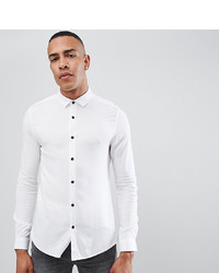 ASOS DESIGN Tall Skinny Viscose Shirt In White
