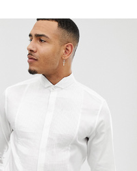 ASOS DESIGN Tall Slim Sa Shirt With Pleated Front Placket