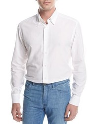 Brioni Textured Solid Sport Shirt White