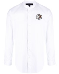 Shanghai Tang Tiger Patch Mandarin Collar Shirt