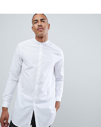 ASOS DESIGN Tline Shirt With Grandad Collar In White