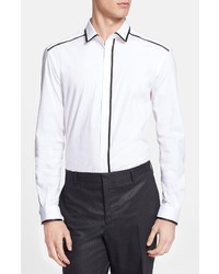Versace Collection Trend Fit Print Shirt With Tonal In White At Nordstrom