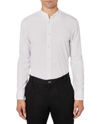 BROOKLYN BRIGADE Trim Fit Cool Temp Solid Dress Shirt Face Mask In White At Nordstrom