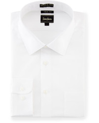 Neiman Marcus Trim Fit Non Iron Dress Shirt White