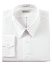 Van Heusen Dress Shirt White Poplin Solid Long Sleeve Shirt
