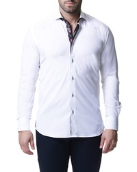 Maceoo Wall Street Regular Fit Stretch Solid Button Up Shirt