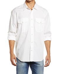 Filson Washed Feather Cloth Long Sleeve Button Up Shirt