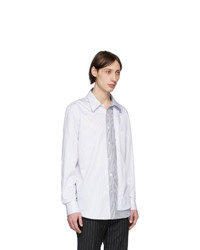 Alexander McQueen White And Black Striped Layered Shirt