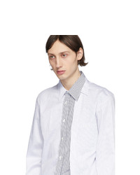 Alexander McQueen White And Black Striped Layered Shirt