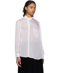 Black Comme Des Garçons White Asymmetric Shirt