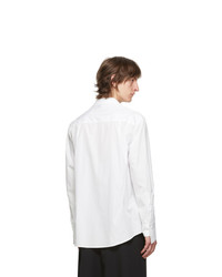 Sulvam White Broad Open Collar Shirt