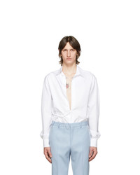 Givenchy White Button Less Shirt