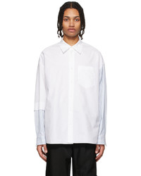 JERIH White Colorblocked Shirt