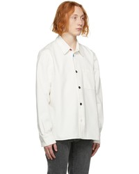 Off-White White Denim Flower Button Shirt