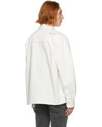 Off-White White Denim Flower Button Shirt