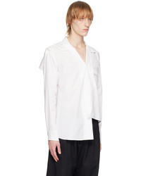 Sulvam White Distressed Shirt
