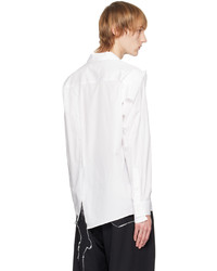 Sulvam White Distressed Shirt