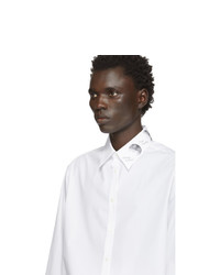 Valentino White Graphic Collar Shirt