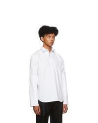 Spencer Badu White Half Zip Dress Shirt
