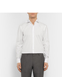 Hugo Boss White Jason Slim Fit Cutaway Collar Stretch Cotton Blend Shirt