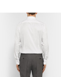 Hugo Boss White Jason Slim Fit Cutaway Collar Stretch Cotton Blend Shirt