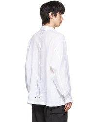 Kuro White Linen Embroidered Shirt