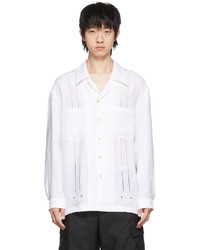 Kuro White Linen Embroidered Shirt