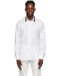 Alexander McQueen White Logo Tape Collar Shirt