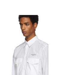 Givenchy White Military Shirt
