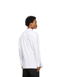 Jil Sander White Organic Cotton Band Collar Shirt