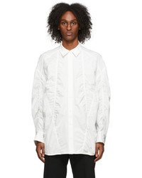 We11done White Oversize Lace Shirring Shirt