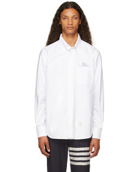 Thom Browne White Oxford Fish Out Of Water Embroidery Shirt