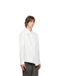 Sulvam White Oxford Right Embroidered Shirt