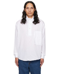 Edward Cuming White Patched Stacked Polo