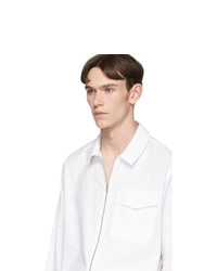 Schnaydermans White Pinpoint One Zip Shirt
