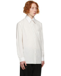 Lemaire White Poplin Straight Collar Shirt