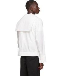 Bed J.W. Ford White Sailor Collar Zip Up Shirt