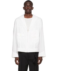 Bed J.W. Ford White Sailor Collar Zip Up Shirt