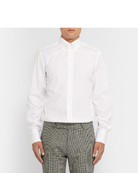 Tom Ford White Slim Fit Collar Bar Cotton Shirt