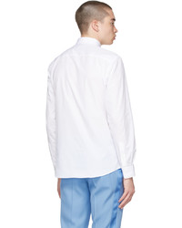 Burberry White Slim Fit Logo Detail Shirt