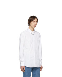Neil Barrett White Threaded Chain Collar Shirt