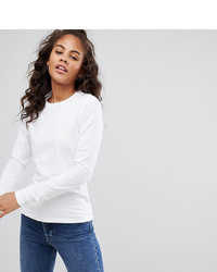 Asos Tall Asos Design T Sleeve And Crew Neck In White