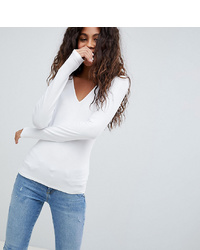 Asos Tall Asos Design T Sleeve And V Neck In White