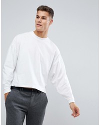 ASOS DESIGN Asos Oversized Long Sleeve T Shirt With Extreme Batwing In Cropped Length In White