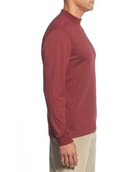 Cutter & Buck Belfair Long Sleeve Mock Neck Pima Cotton T Shirt