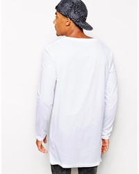 Asos Brand Long Sleeve T Shirt With Scoop Neck In Super Longline
