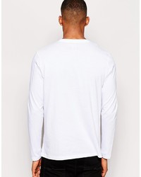 Asos Brand Skater Long Sleeve T Shirt With V Neck