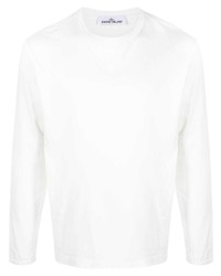Stone Island Compass Embroidered Long Sleeved T Shirt